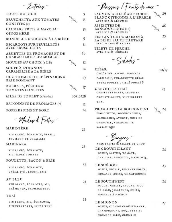 Page 1 menu